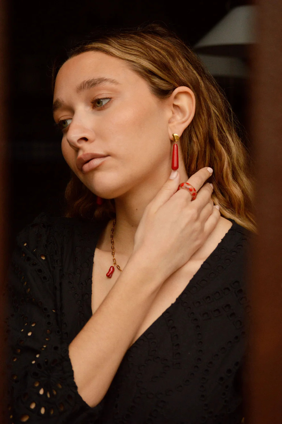 Pendientes Goccia Corallo