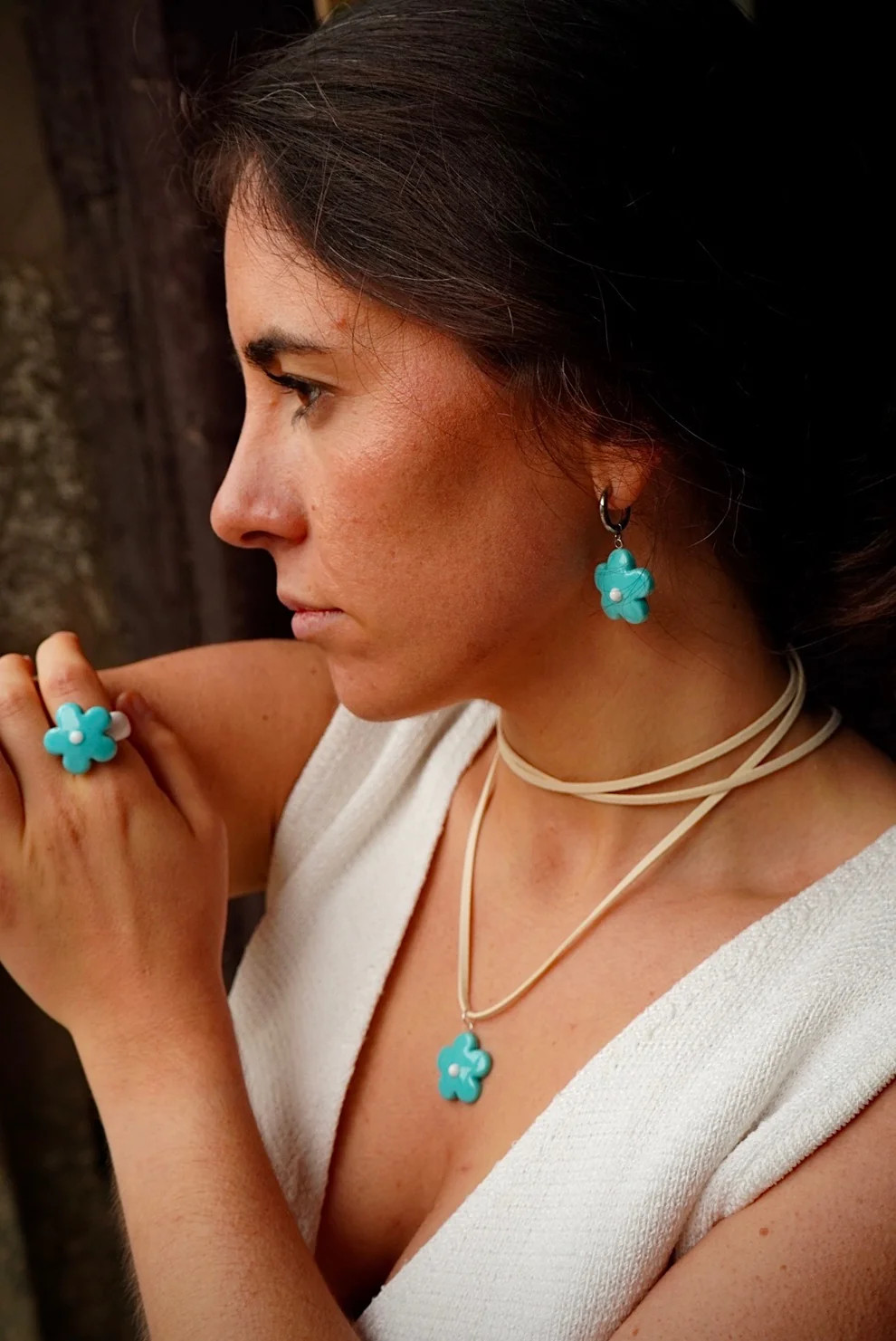 Pendientes Fiore Celeste
